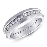 14K White Gold Eternity Men's Diamond Band Ring