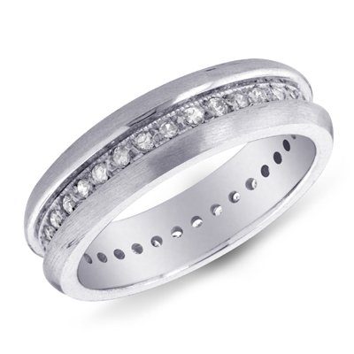 14K White Gold Eternity Diamond Band Ring