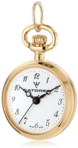 Catorex Womens 675612300121 Les petites 18k Gold Plated Brass Etched Pendant Watch