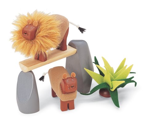 Childrens Toyshop  Toys : Pintoy Wooden Lions