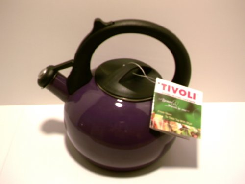 Tivoli Purple Enamel on Steel 2 Quart Whistling Tea Kettle