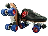 Vanilla Brass Knuckle 2.0 Black Boots with Sure Grip XK4 Plates with DA45 Trucks Atom Lowboy Slim Wheels Bones Reds Bearings and Gum Drop Derby Toe Stops Roller Derby Mens Boys Ladies Womens Girls Kids Speed Skates