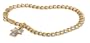 14k Yellow and White Gold Diamond Accent Angel Charm Bracelet, 7"