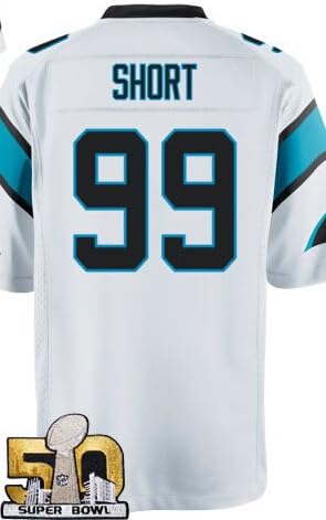99 Kawann Short Jersey 2016 Super Bowl 50 Mens Jerseys White Size XL(48)