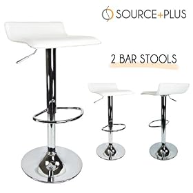 Bar Stool Airlift Swivel Barstools Adjustable White (Set of 2) by Talentstar