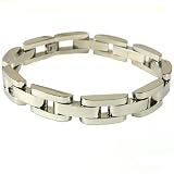 Stainless Steel Bracelet Mens Link Heavy Polished Finish by Bucasi