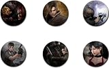 Set of 6 RESIDENT EVIL BIOHAZARD 4 Pinback Buttons 1.25
