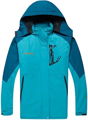 WantDo Women's Waterproof Mountain Jacket Fleece Windproof Ski Jacket(Skyblue)