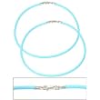 Rubber Cord Anklet Light Blue 9" 2Pcs