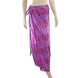 Purple Cotton Wrap Around Skirt with Ganesh Elephant designs
