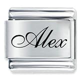 Name Alex Italian Charms Bracelet Link