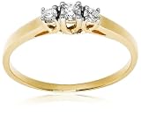14k Yellow Gold 3-Stone Diamond Ring (1/6 cttw, H Color, SI2
Clarity), Size 8