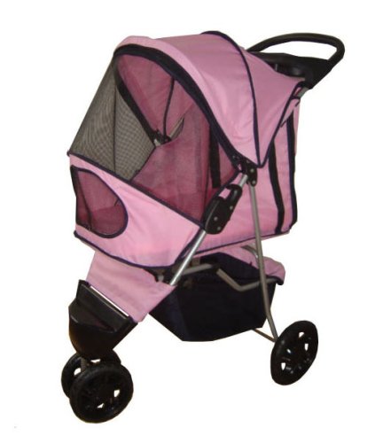 3 Wheel Pet Dog Cat Stroller *Zebra Skin*