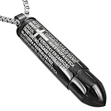 Stainless Steel Anodised Black The Lords Prayer Cross Bullet Pendant & Chain - Length 50cms