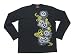 泥棒日記 桜と天の川柄 プリント 長袖Ｔシャツ 黒