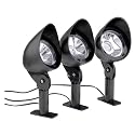 Malibu LZ413A Solar Plastic Flood Light Set with Remote Panel, Black, 3 Pack
