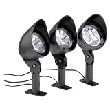 Malibu LZ413A Solar Plastic Flood Light Set with Remote Panel, Black, 3-Pack