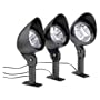 Malibu LZ413A Solar Plastic Flood Light Set with Remote Panel, Black, 3 Pack