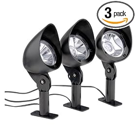 Malibu LZ413A Solar Plastic Flood Light Set with Remote Panel, Black, 3 Pack