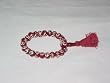Dark Red Om Symbol Yoga Meditation Wrist Mala Tibetan Yak Bone Japamala Beads