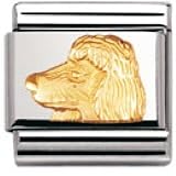 Nomination Composable Classic RELIEF HUND Edelstahl und 18K-Gold (Pudel) 030124