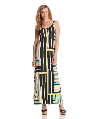 Karen Kane Women's Maxi Tank Dress, Stripe, X-Large