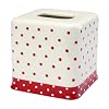 Dots Ceramic Tissue Box, Red