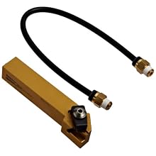 Dorian Tool ADNS Jet-Stream Square Shank Chromium Molybdenum Steel Thru Coolant DorNotch Threading Toolholder, Left Hand Cut, 3/4" Shank Width, 3/4" Shank Height, 3/16" Insert