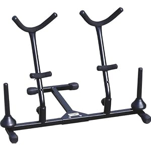 Hamilton Double Alto Tenor sax Stand, Black, includes 2 pegs by 