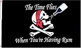 Pirate "Time Flies When Your Having Rum" Flag - 3 foot by 5 foot Polyester (NEW)