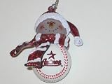 HOUSTON ASTROS 2.5" Striped Snowman with Scarf Home Run Baseball CHRISTMAS ORNAMENT