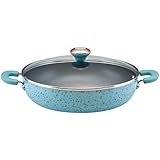 Paula Deen Signature Porcelain Nonstick 12-Inch Covered Chicken Deep Fryer, Aqua Speckle