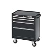 Waterloo PMX2704BK 26-1/2-Inch Wide by 18-Inch Deep by 32-Inch High Black Tool Cabinet with 4 Ball Bearing Drawers and Tri Channel Construction