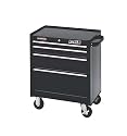 Waterloo PMX2704BK 26-1/2-Inch Wide by 18-Inch Deep by 32-Inch High Black Tool Cabinet with 4 Ball Bearing Drawers and Tri Channel Construction