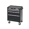 Waterloo PMX2704BK 26-1/2-Inch Wide by 18-Inch Deep by 32-Inch High Black Tool Cabinet with 4 Ball Bearing Drawers and Tri Channel Construction