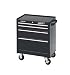 Waterloo PMX2704BK 26-1/2-Inch Wide by 18-Inch Deep by 32-Inch High Black Tool Cabinet with 4 Ball Bearing Drawers and Tri Channel Construction