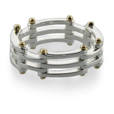 Eve's Addiction Sterling Silver Gatelink Ring
