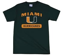Miami Florida Hurricanes 100-Percent Cotton School Spirit Short Sleeve T-Shirt