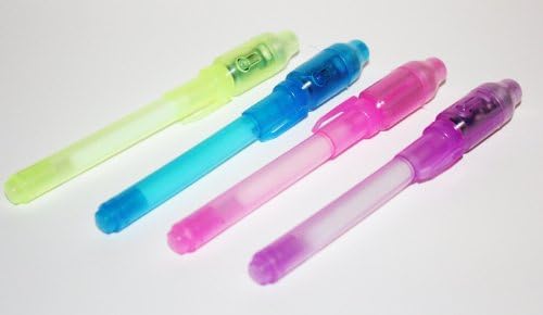 AToshin Invisible Ink Pen with Uv Light: Pack of 4