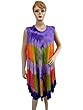 Women Bohemian Style Violet Orange Tye Dye Retro Hippie Gypsy Long Dress