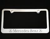 Premium Heavy Metal Mirror Chrome MERCEDES BENZ License Plate Frame with Free Caps