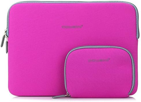 Tenper 13 13.3 14 inch Water-resistant Neoprene Laptop Sleeve Case Bag Cover Shell with Accessory Bag / Notebook Ultrabook Sleeve Case / Briefcase Carrying Bag /Pouch Sleeve / Macbook Air 13/13.3 Inch Bag Case Cover/MacBook Pro 13 13.3 Inch with Retina Display Sleeve Case Bag/Macbook Pro 13 13.3 Inch Sleeve Case / Other Brand 13.13.3 14 Inch Laptop Tablet Laptop Computer for HP Dell Toshiba Asus Sony Lenovo Samsung Fujitsu Acer,Magenta