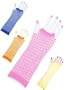New Pink 80s Punk Rock Fishnet Fingerless Long Gloves