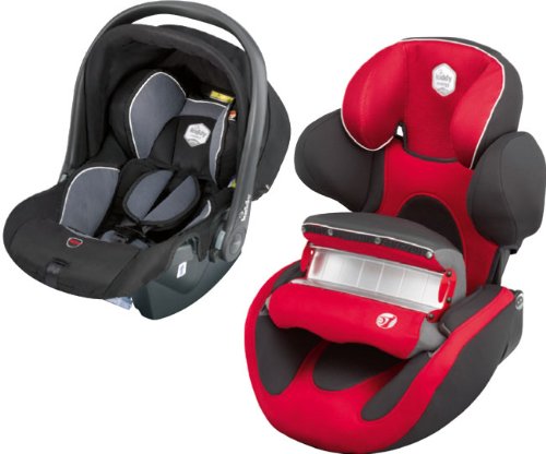 kiddy 41AMAZON02 Set Relax-Babyschale schwarz/grau + Kindersitz Energy Pro rot/schwarz Preisvergleich
