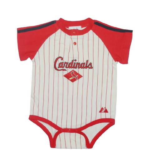 MLB St. Louis Cardinals Baby / Infant One-Piece Bodysuit / Romper / Onesie - Beige & Red (Size: 12)