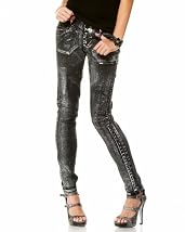 Silver Foil Skinny Jean