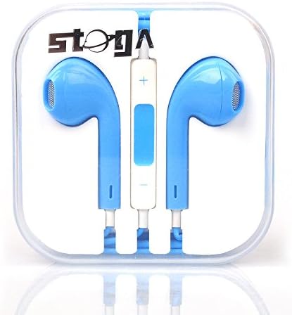 Stoga 3.5mm Coffee Bean Earphone Headset Earbuds for Mp3 Phone Music with Microphone-blue