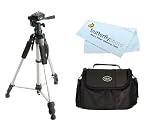 Tripod & Carrying Case Kit Exclusive For CANON POWERSHOT G7 G9 G10 G11 G12 PRO1 A650 A640 S5 IS S3 IS S90 IS SX10 IS SX1 IS SX20 SX120 IS A570 A590 E1 Includes 57 Inch TR60N Tripod & Carrying Case