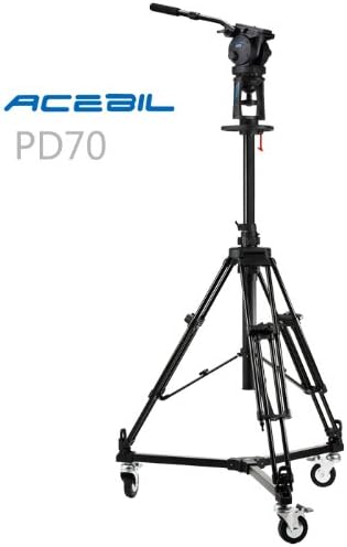 Acebil PD1800 Pro Pedestal with H70 Head, D3 Dolly and Carry Case