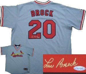 Lou Brock Signed St. Louis Cardinals Blue Cooperstown Jersey